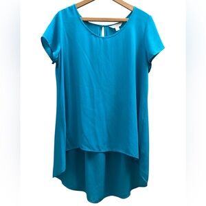 Decree High-Low Turquoise Blouse L